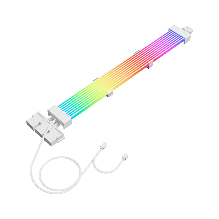 TrueNort VGA 3×8-Pin to 12+4 Pin 180° ARGB Extension Cable for GPU RTX 40 Series White TrueNort VGA 3×8-Pin to 12+4 Pin 180° ARGB Extension Cable for GPU RTX 40 Series White